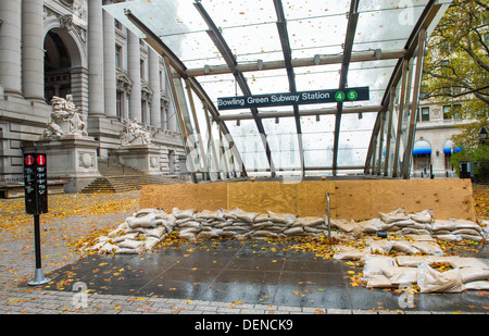 Alle u-Bahn-System in New York geschlossen infolge des Hurrikans Sandy Stockfoto