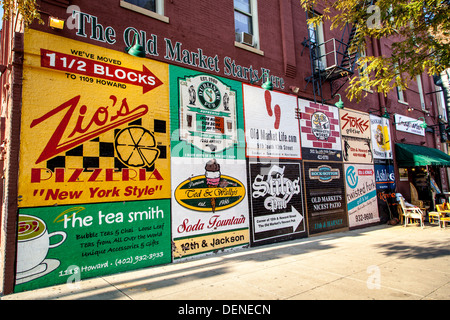 Alten Marktviertel in Omaha, Nebraska Stockfoto