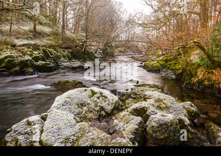 Fluß Brathay, Elter Wasser, Seenplatte, Cumbria, England, uk, Europa Stockfoto