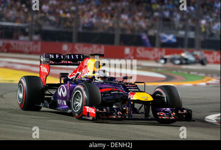 Singapur. 22. September 2013. Motorsport: FIA Formel 1 Weltmeisterschaft 2013, Grand Prix von Singapur, #1 Sebastian Vettel (GER, Infiniti Red Bull Racing), Stockfoto