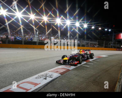 Singapur. 22. September 2013. Motorsport: FIA Formel 1 Weltmeisterschaft 2013, Grand Prix von Singapur, #1 Sebastian Vettel (GER, Infiniti Red Bull Racing), Stockfoto