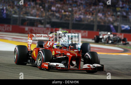 Singapur. 22. September 2013. Motorsport: FIA Formel 1 Weltmeisterschaft 2013, Grand Prix von Singapur, #4 Felipe Massa (BRA, Scuderia Ferrari), Stockfoto