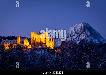 Am frühen Morgen in der Nähe von Schloss Hohenschwangau und den Bergen von Bayern Füssen, Deutschland Stockfoto