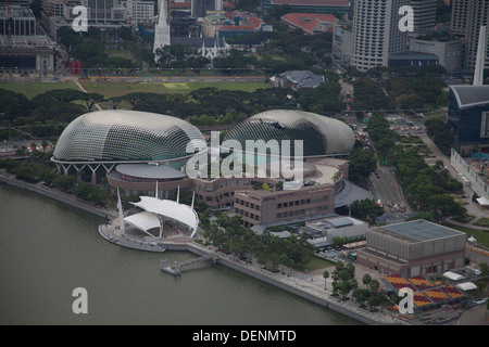 Singapur Singapur Meer Gebäude Stadtbüros moderne Landschaft Panorama Asien kalt Bucht Lichtarchitektur Stockfoto