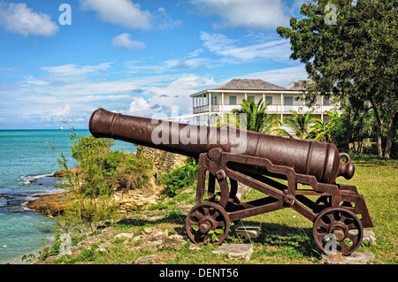 Fort James, Eingang zum Hafen von St. John's, Antigua Stockfoto