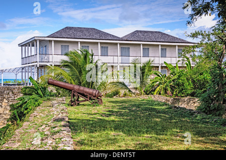 Fort James, Eingang zum Hafen von St. John's, Antigua Stockfoto