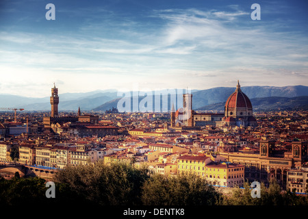 Gesamtansicht der Skyline von Florenz mit Basilika di Santa Maria del Fiore. Stockfoto