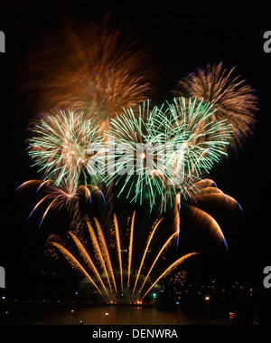 Anzeigen der britischen Feuerwerk-WM 2013 Stockfoto