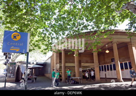 Eingang zum Hauptbahnhof in Sydney, New South Wales, Australien Stockfoto