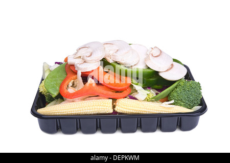 frische Rühren braten Gemüse Mischung zum Kochen bereit Stockfoto