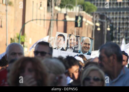 Rom, Italien. 21. September 2013. Protest gegen die Deponie bei Divino Amore Falcognana Bereich, Rom, Italien: Gari Wyn Williams / Alamy Live News Stockfoto
