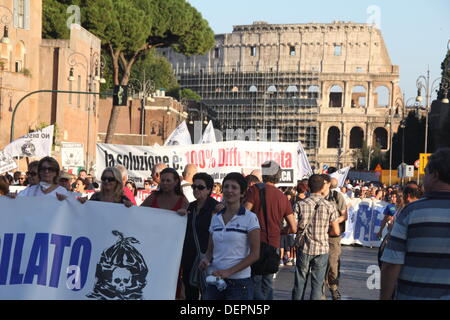 Rom, Italien. 21. September 2013. Protest gegen die Deponie bei Divino Amore Falcognana Bereich, Rom, Italien: Gari Wyn Williams / Alamy Live News Stockfoto