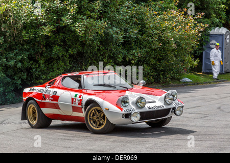 1974 Lancia Stratos mit Fahrer Alessandro Carrara auf die 2013 Goodwood Festival of Speed, Sussex, UK. Stockfoto