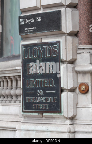 Lloyds Bank 39 Threadneedle Street London UK Stockfoto