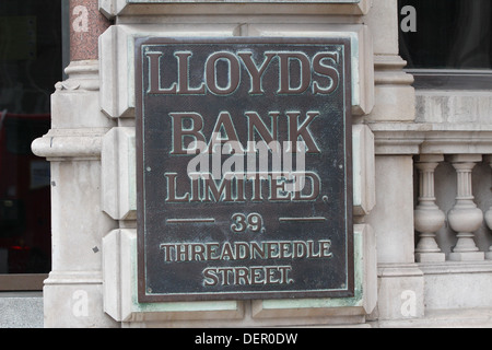 Lloyds Bank 39 Threadneedle Street London UK Stockfoto