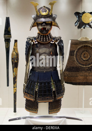 Das British Museum, London - gefürchteten Samurai Rüstung und Katana 4 Stockfoto