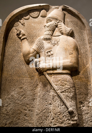 Das British Museum, London - Gips-Stele des assyrischen König Ashurnasirpal 2 Stockfoto