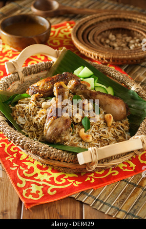 Nasi Briyani Ayam. Chicken Biryani malaysischen Stil. Malaysia-Essen Stockfoto