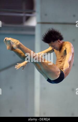 Sho Sakai (JPN), 22. September 2013 - Tauchen: All Japan Tauchen Championship 2013 Männer 3 m Sprungbrett Finale am internationalen Pool Tatsumi, Tokio, Japan. (Foto: AFLO SPORT) [1156] Stockfoto