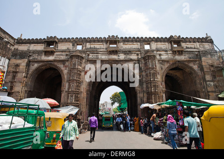 Teen Darwaza, Bhadra Fort, Ahmedabad, Gujarat, Indien Stockfoto