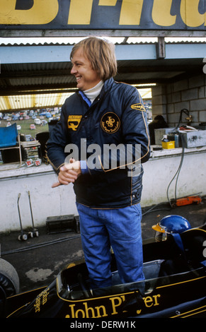 Ronnie Peterson von John Player Team Lotus-Ford beim Race of Champions, Brands Hatch Motorsport-Rennstrecke, Kent, England. Stockfoto