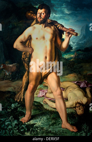 Hercules und Grab 1613 Hendrick Goltzius 1558-1617 Niederlande Niederlande Stockfoto