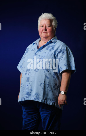 Val McDermid, schottische Krimiautorin besucht das Edinburgh International Book Festival, Montag, 12. August 2013. Stockfoto