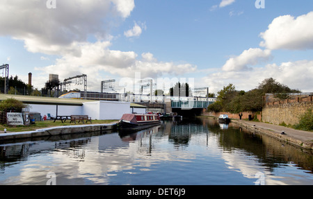 Die Regents Canal in St Pancras in London. Stockfoto