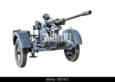 Ein Schnitt aus einer Flak 30, 20 mm anti-Aircraft Gewehr ausgiebig durch die Nazi-Wehrmacht während des 2. Weltkrieges Stockfoto