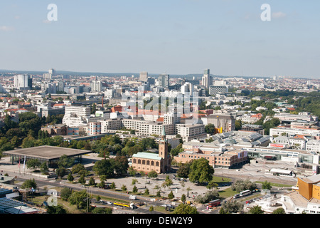 Blick vom Panoramapunkt Potsdamer Platz über Berliner Stadtbild Stockfoto