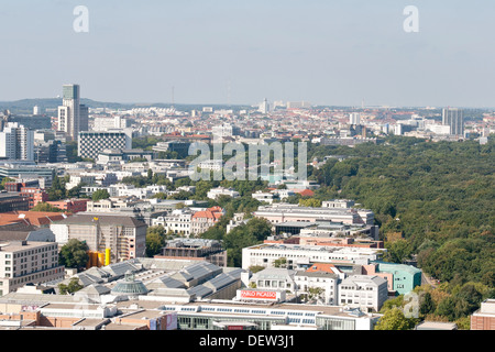 Blick vom Panoramapunkt Potsdamer Platz über Berliner Stadtbild Stockfoto