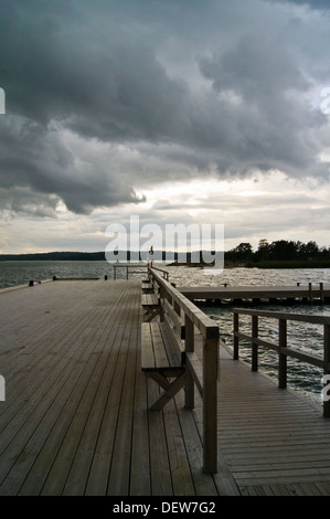 Schwere Gewitterwolken über der Ostsee Stockfoto