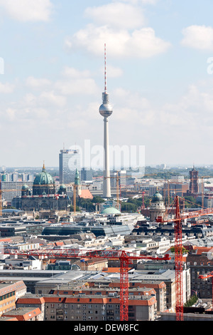 Blick vom Panoramapunkt Potsdamer Platz über Berliner Stadtbild Stockfoto