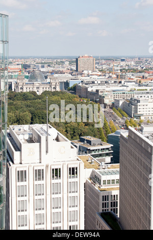 Blick vom Panoramapunkt Potsdamer Platz über Berliner Stadtbild Stockfoto