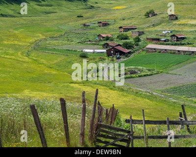 Shenako Dorf im großen Kaukasus, Tuscheti Region, Georgia. Stockfoto