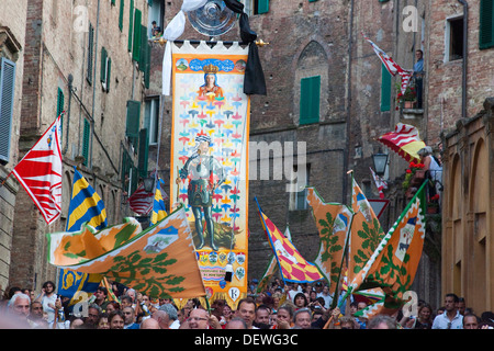 der Sieg, Palio von Siena, Siena, Toskana, Italien, Europa Stockfoto