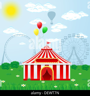 Zirkuszelt auf Natur-illustration Stockfoto