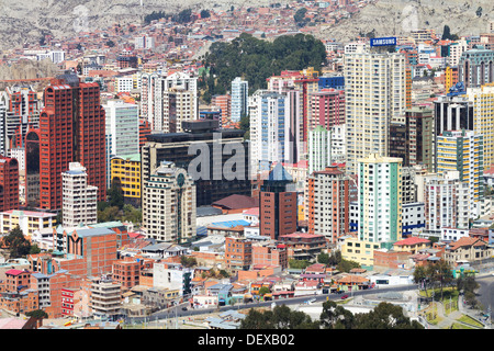 Blick vom Kili Kili Mirador in La Paz Stockfoto