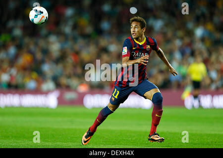 Barcelona, Spanien. 24. September 2013. Neymar (Barcelona) Football / Soccer: Spanisch "Liga Espanola" match zwischen FC Barcelona 4-1 Real Sociedad im Camp Nou in Barcelona, Spanien. © D . Nakashima/AFLO/Alamy Live-Nachrichten Stockfoto