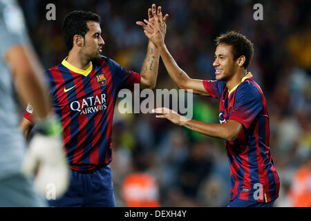 Barcelona, Spanien. 24. September 2013. Neymar (Barcelona) Football / Soccer: Spanisch "Liga Espanola" match zwischen FC Barcelona 4-1 Real Sociedad im Camp Nou in Barcelona, Spanien. © D . Nakashima/AFLO/Alamy Live-Nachrichten Stockfoto