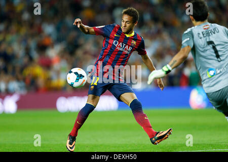 Barcelona, Spanien. 24. September 2013. Neymar (Barcelona) Football / Soccer: Spanisch "Liga Espanola" match zwischen FC Barcelona 4-1 Real Sociedad im Camp Nou in Barcelona, Spanien. © D . Nakashima/AFLO/Alamy Live-Nachrichten Stockfoto