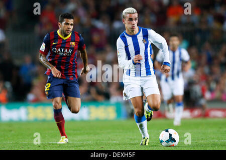 Barcelona, Spanien. 24. September 2013. Antonie Griezmann (Sociedad) Football / Soccer: Spanisch "Liga Espanola" entsprechen Betweena FC Barcelon 4-1 Real Sociedad im Camp Nou in Barcelona, Spanien. © D . Nakashima/AFLO/Alamy Live-Nachrichten Stockfoto