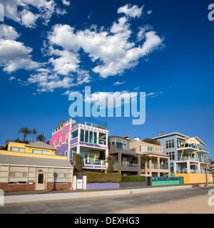 Santa Monica Kalifornien bunte Strandhäuser in USA Stockfoto