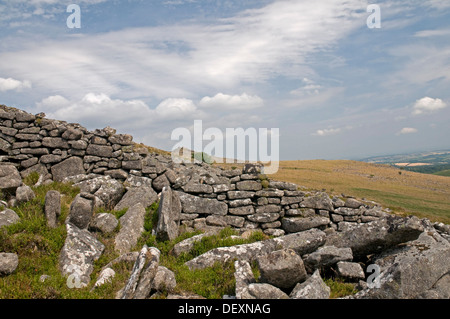 Irishmans Wand auf der Ostseite des Belstone gemeinsamen, Dartmoor, Blick nach Norden Stockfoto