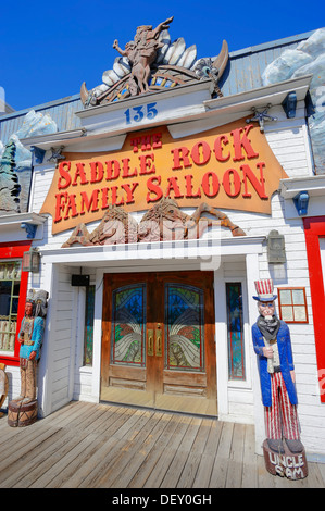 Eingang von einem Restaurant, The Saddle Rock Familie Saloon, Jackson, Wyoming, USA, PublicGround Stockfoto