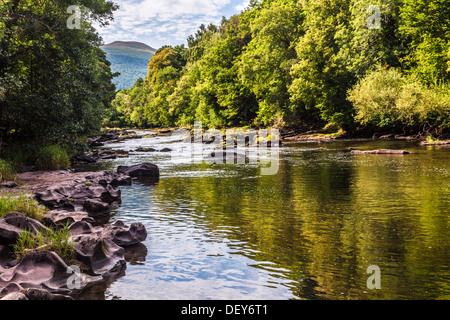 Der Fluss Usk in der Nähe von House im Brecon Beacons National Park, Wales. Stockfoto