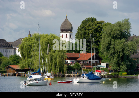 Die Insel Frauenchiemsee oder die Fraueninsel, Chiemsee See Region Chiemgau, Bayern Stockfoto