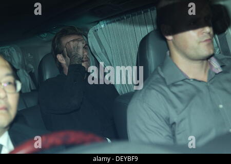 Hong Kong, China. 24. September 2013. David Beckham gesehen verlassen des Flughafens in Hong Kong, China am Dienstag Sep 24,2013. © Top Foto Corporation/Alamy Live News Stockfoto