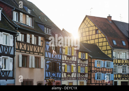 Fachwerkhäuser, Petite Venise, historisches Viertel von Colmar, Elsass, Frankreich, Europa Stockfoto