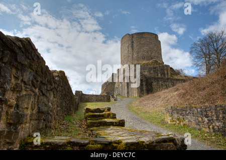 Burg Windeck, Bergfried, Windeck, Rhein-Sieg-Kreis, Nordrhein-Westfalen, Deutschland Stockfoto